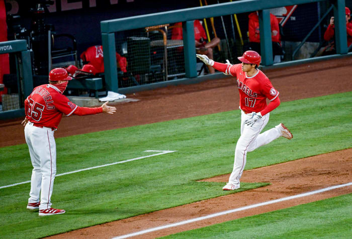 Shohei Ohtani running the bases during a game
